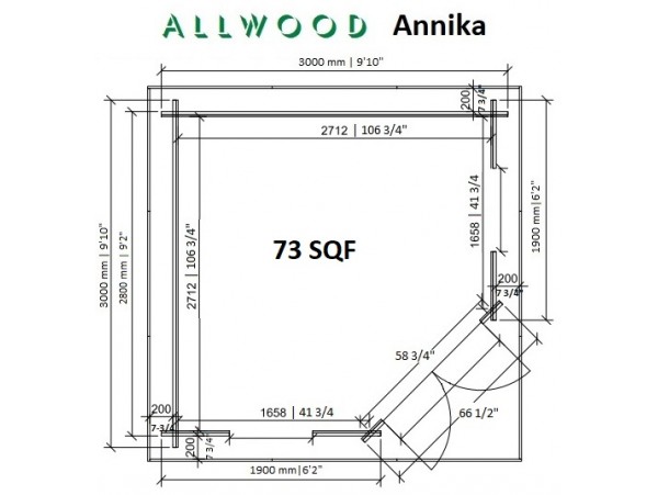 Allwood Annika | 73 SQF kit cabin: FREE SHIPPING TO NEAREST FREIGHT TERMINAL
