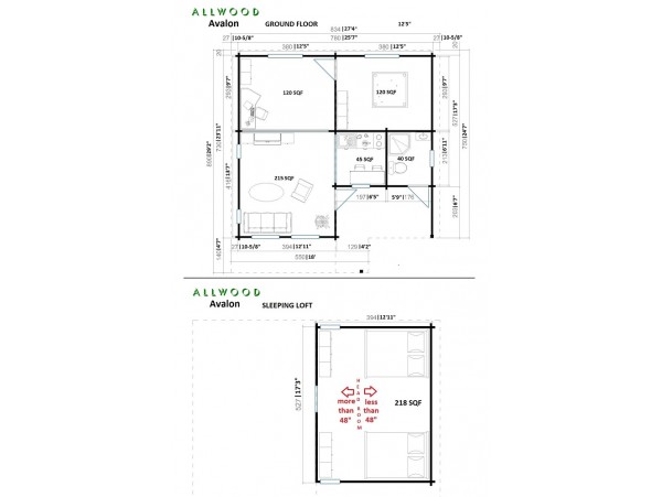 Allwood Avalon | 540 SQF cabin kit  - SHIPPING COSTS APPLY- Financing Available