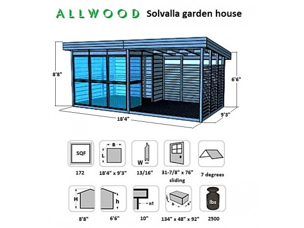 Allwood Solvalla | 172 SQF kit cabin - SHIPPING COSTS APPLY- Financing available