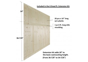  Allwood Pine Wainscot Extension Kit  - 6 Lineal Ft.of wall  