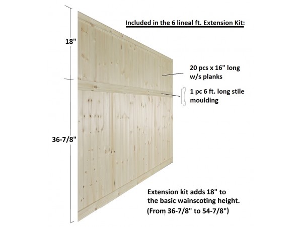  Allwood Pine Wainscot Extension Kit  - 6 Lineal Ft.of wall  