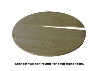 1.18" x 60" Half Round Pine Table Top  	 