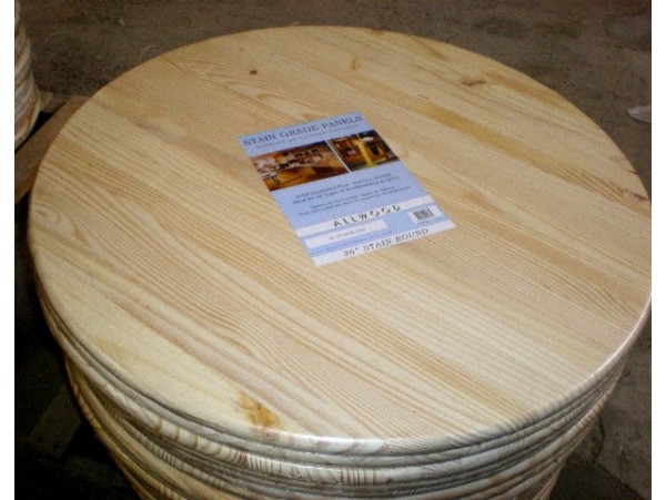 36 Round Wooden Table Top, 36 Round Pine Table Top