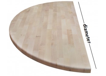 1.5" Birch Half Round Table Tops - ALL SIZES 	 