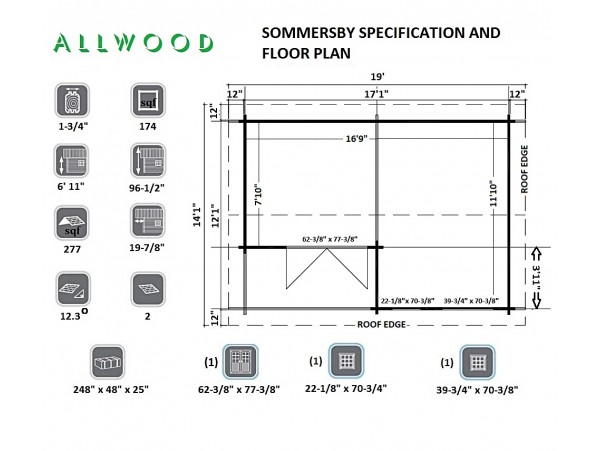 Allwood Sommersby | 174 SQF  kit cabin - SHIPPING COSTS APPLY- Financing Now Available